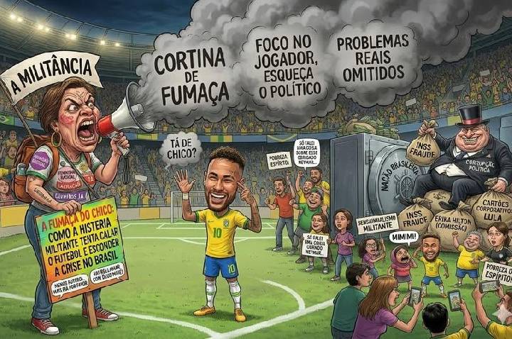 A FUMAÇA DO CHICO: COMO A HISTERIA MILITANTE TENTA CALAR O FUTEBOL E ESCONDER A CRISE NO BRASIL