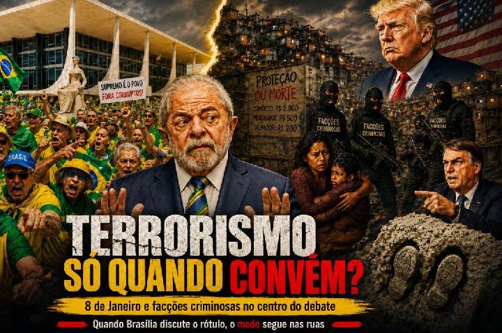 O BRASIL QUE CHAMA O 8 DE JANEIRO DE TERRORISMO, MAS DISCUTE RÓTULO PARA O TERROR DAS FACÇÕES