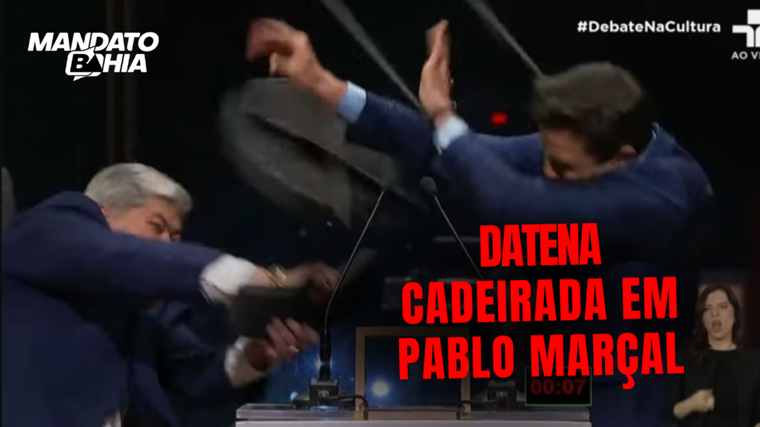 Vídeo: Datena agride Pablo Marçal com cadeira durante debate na TV Cultura