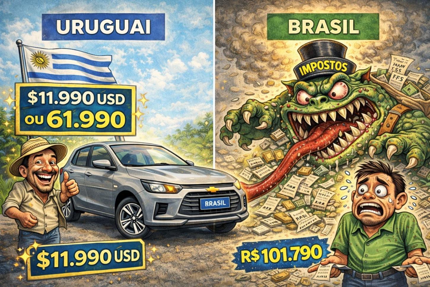 VEÍCULOS MADE IN BRAZIL, PREÇO DE EUROPA: O PARADOXO DOS QUASE 40 MIL REAIS A MAIS DE IMPOSTO SOBRE UM ONIX