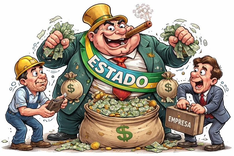 O SÓCIO INVISÍVEL: COMO O SISTEMA DEVORA O SALÁRIO E BENEFICIA O GOVERNO