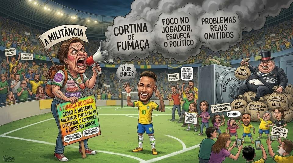 A FUMAÇA DO CHICO: COMO A HISTERIA MILITANTE TENTA CALAR O FUTEBOL E ESCONDER A CRISE NO BRASIL