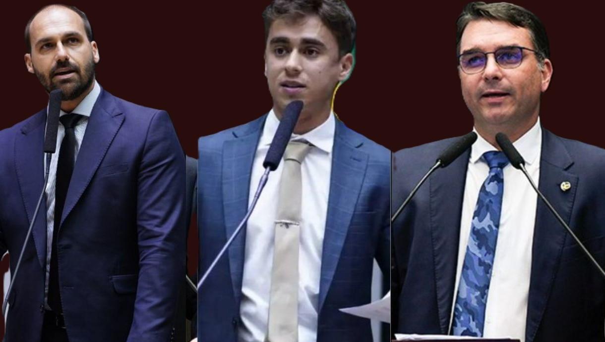 Flávio Bolsonaro pede união na direita após discussão entre Eduardo Bolsonaro e Nikolas Ferreira no X.