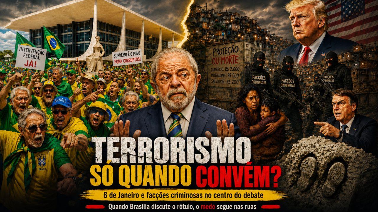O BRASIL QUE CHAMA O 8 DE JANEIRO DE TERRORISMO, MAS DISCUTE RÓTULO PARA O TERROR DAS FACÇÕES